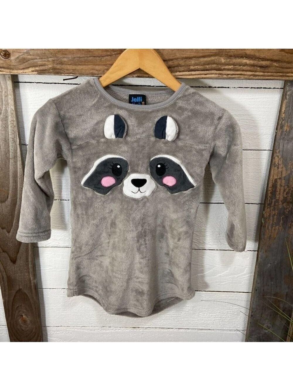 Raccoon Face Girls Long Sleeve Shirt